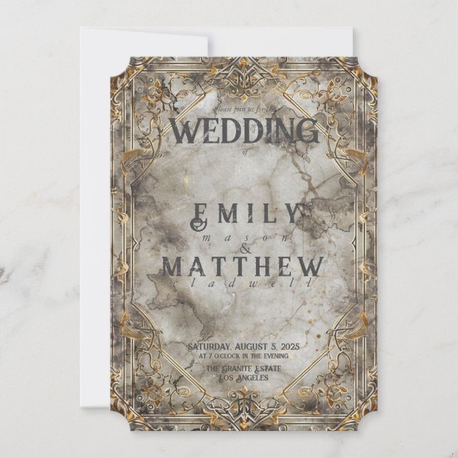 Dwarven Splendor Fantasy Wedding Invitation (Front)