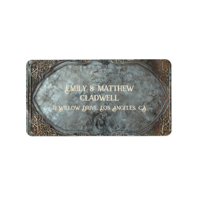 Dwarven Splendor Fantasy Wedding Label (Front)