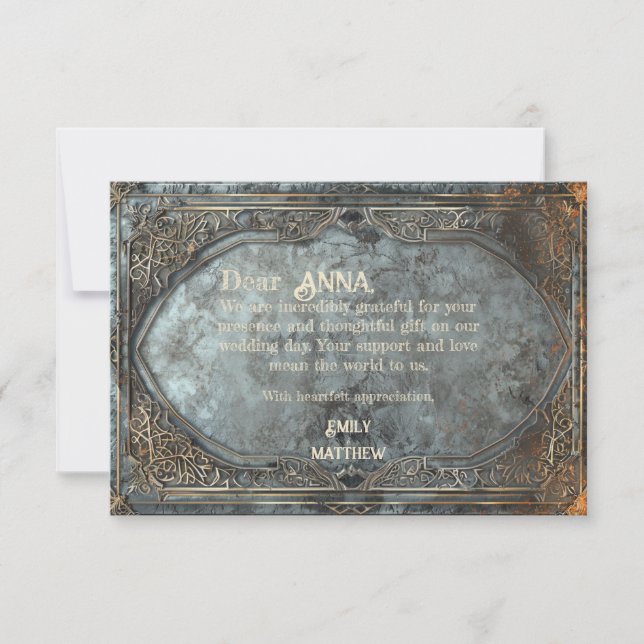 Dwarven Splendor Fantasy Wedding Thank You Card (Front)