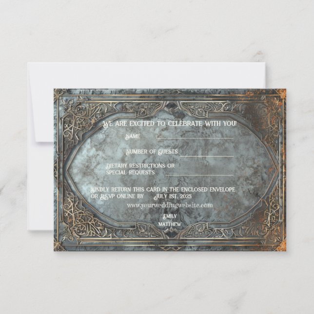 Dwarven Splendor Fantasy Wedding Thank You Card (Front)