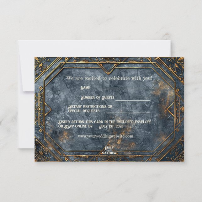 Dwarven Splendor Fantasy Wedding Thank You Card (Front)