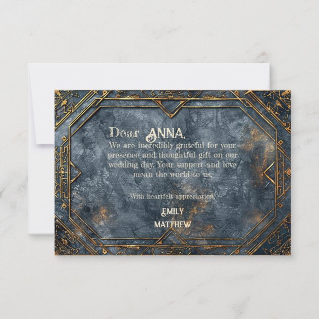 Dwarven Splendor Fantasy Wedding Thank You Card (Front)