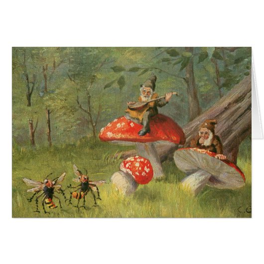 Dwarves on Red Mushrooms Cards (Front Horizontal)
