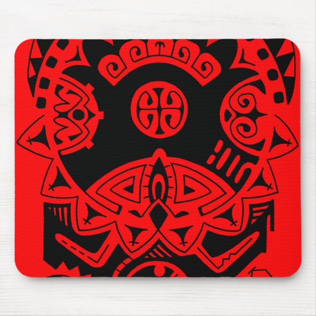 Dwayne Johnson "The Rock" polynesian tribal tattoo Mouse Pad (Front)