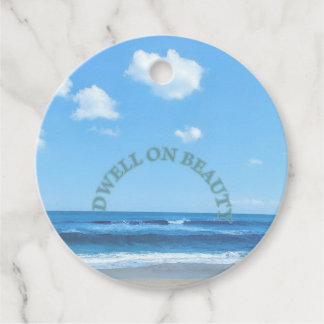 Dwell on beauty beach scene favor tags