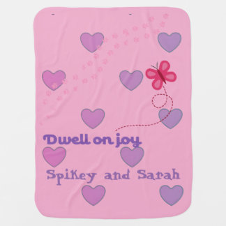 dwell on joy hearts and paw prints baby blanket