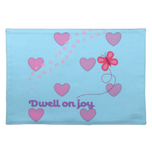 dwell on joy hearts and paw prints cloth placemant placemat