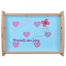 dwell on joy hearts and paw prints serving tray