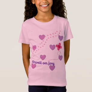 dwell on joy hearts and paw prints T shirt