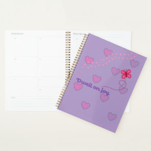 Dwell on joy hearts, pawprints , butterfly  planner