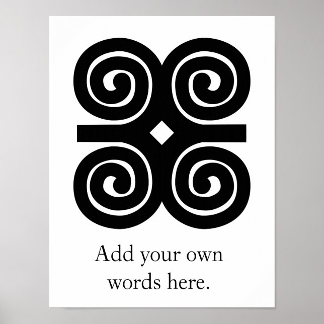 Dwennimmen - Strength and Humility Adinkra Symbol Poster (Front)