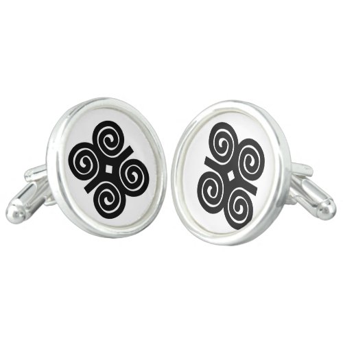 Dwennimmen Strength  Humility Adinkra Symbol Cufflinks