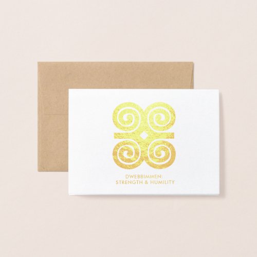 Dwennimmen  Strength Humility Adinkra Symbol Foil Card