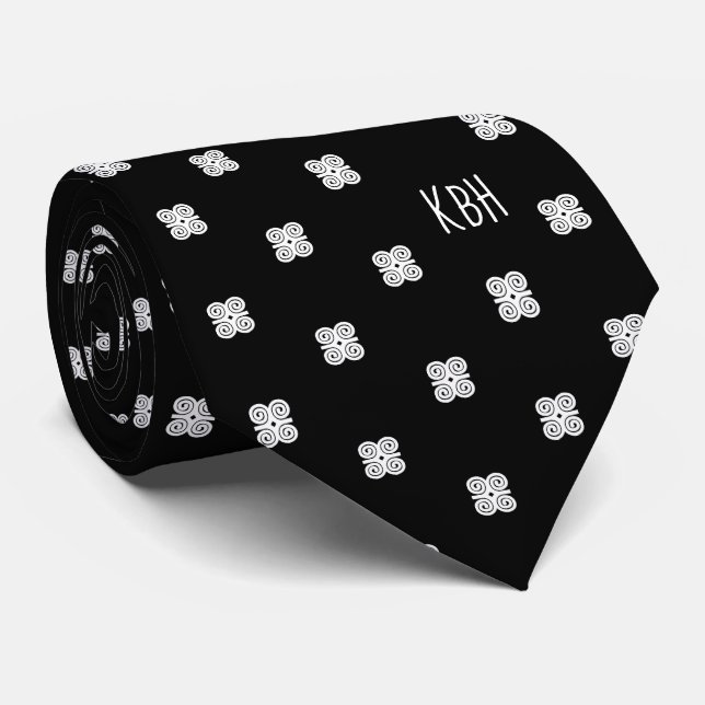 Dwennimmen Strength | Humility Adinkra Symbol Neck Tie (Rolled)