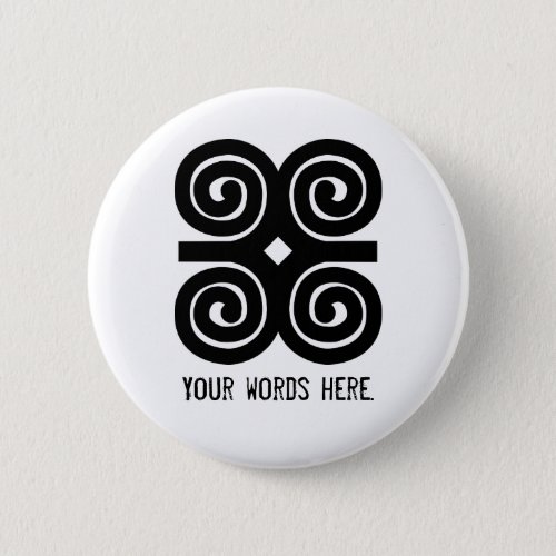 Dwennimmen Strength  Humility Adinkra Symbol Pinback Button