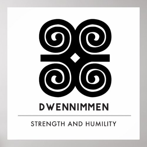 Dwennimmen Strength  Humility Adinkra Symbol Poster