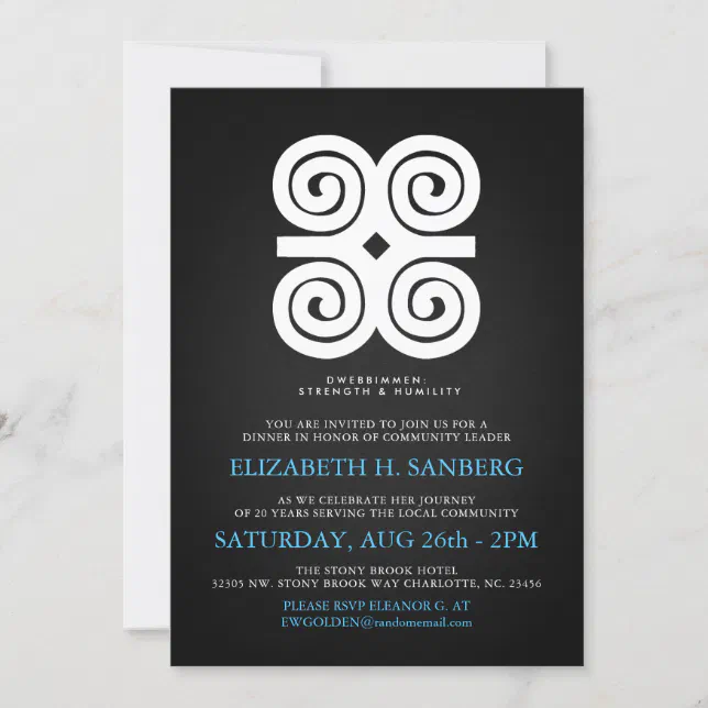 Dwennimmen Strength Humility Tribute Event Dinner Invitation | Zazzle
