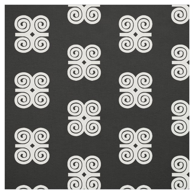 Dwennimmen Strength|Humility White Adinkra Symbol Fabric (Swatch)