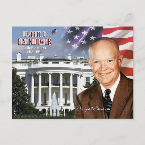 Dwight D Eisenhower _  34th President of the US Postcard
