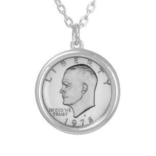 Dwight David "Ike" Eisenhower Dollar Silver Plated Necklace