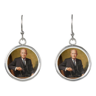 Dwight Eisenhower American President Portrait  Earrings
