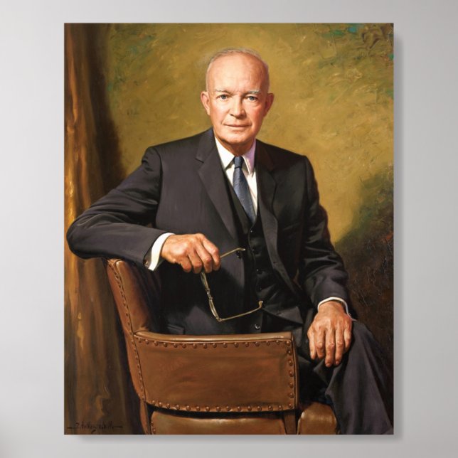 Dwight Eisenhower President White House Portrait   Acrylic Photo Tile (Front Set)