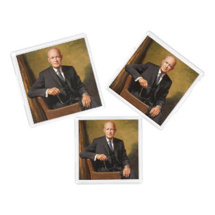 Dwight Eisenhower President White House Portrait Acrylic Tray