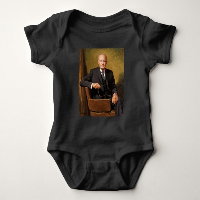 Dwight Eisenhower President White House Portrait   Baby Bodysuit (Front)