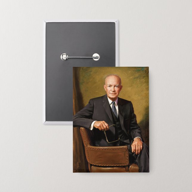 Dwight Eisenhower President White House Portrait   Button (Front/Back)
