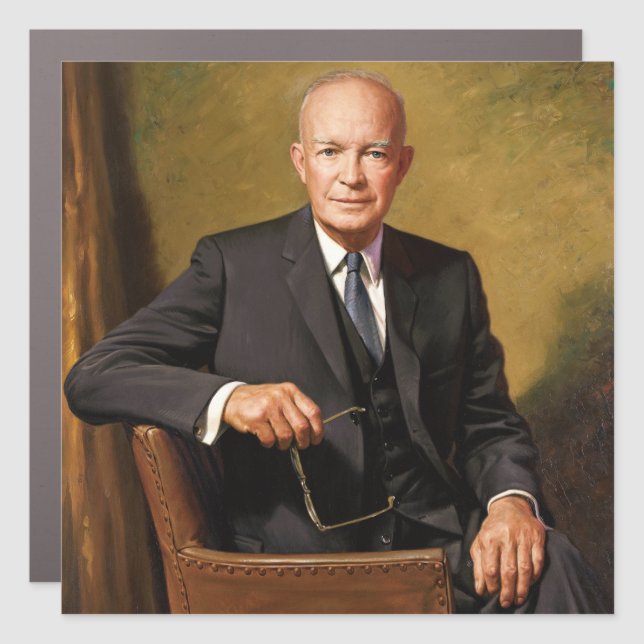 Dwight Eisenhower President White House Portrait   Car Magnet (Front)