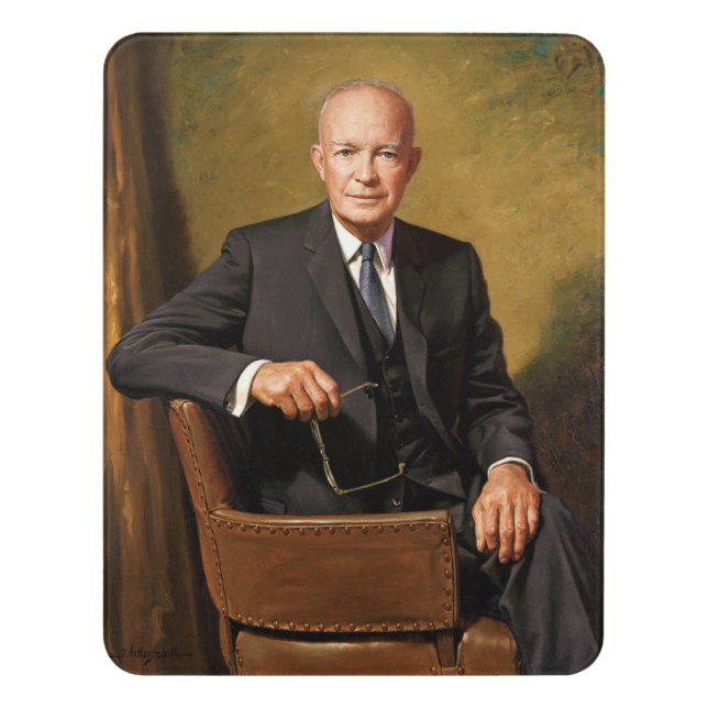 Dwight Eisenhower President White House Portrait   Door Sign (Contemporary Vert)