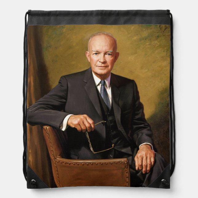Dwight Eisenhower President White House Portrait   Drawstring Bag (Front)