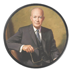 Dwight Eisenhower President White House Portrait Hockey Puck