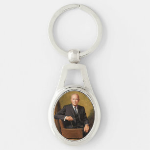 Dwight Eisenhower President White House Portrait Keychain