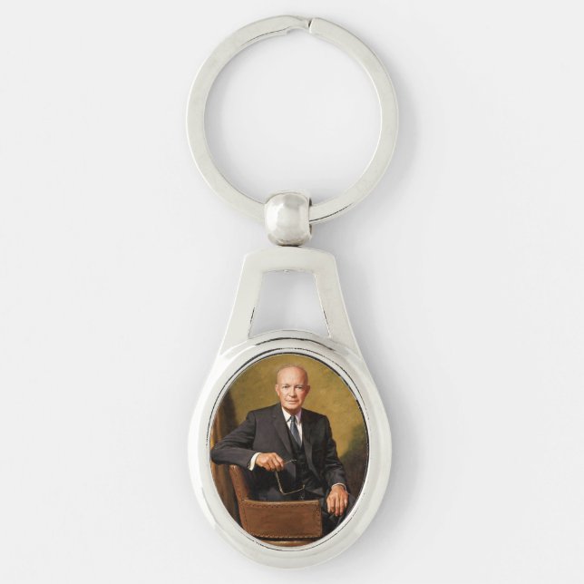 Dwight Eisenhower President White House Portrait   Keychain (Front)