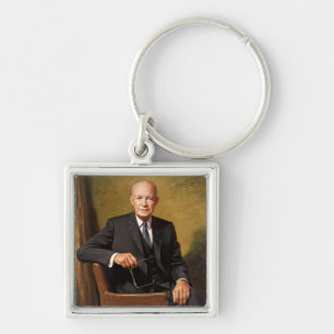 Dwight Eisenhower President White House Portrait   Keychain