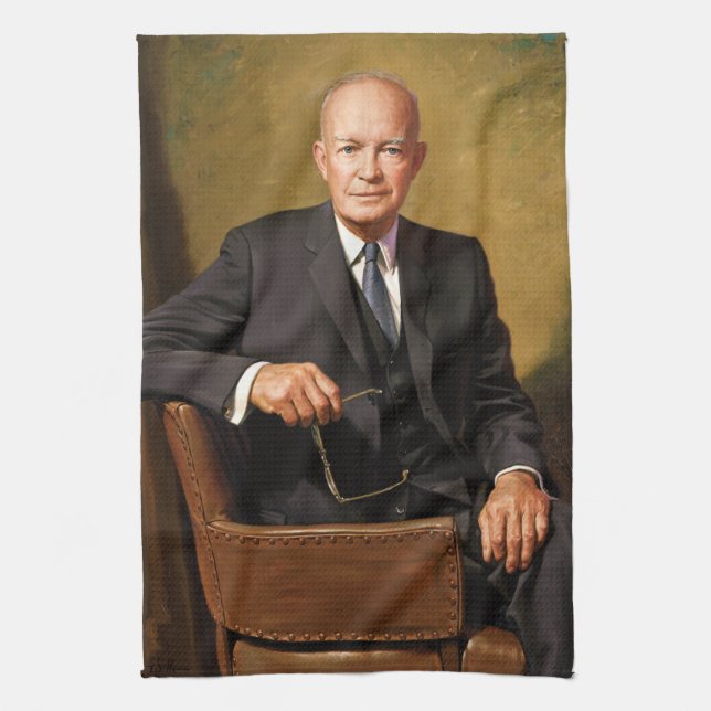 Dwight Eisenhower President White House Portrait   Kitchen Towel (Vertical)
