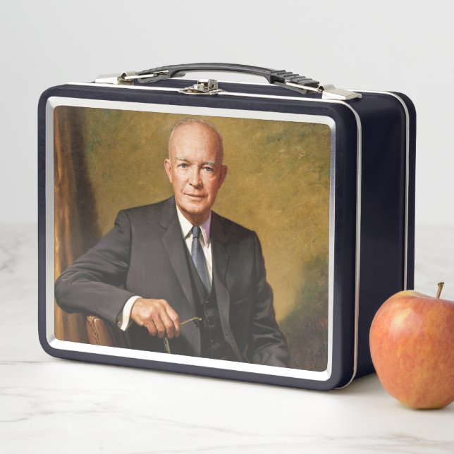 Dwight Eisenhower President White House Portrait   Metal Lunch Box (In Situ)