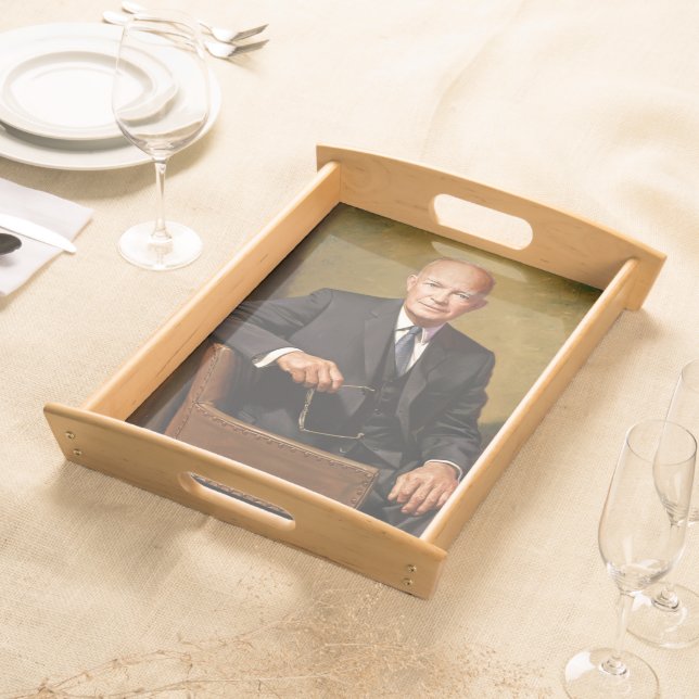 Dwight Eisenhower President White House Portrait   Serving Tray (Front)