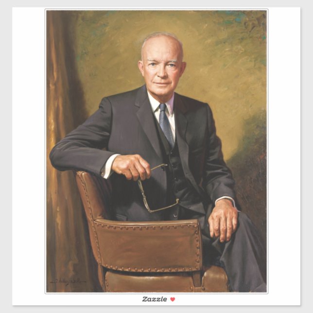Dwight Eisenhower President White House Portrait   Sticker (Sheet)