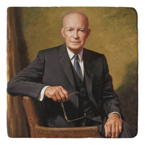 Dwight Eisenhower President White House Portrait   Trivet