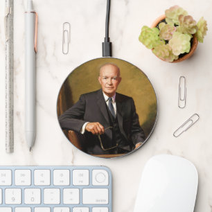 Dwight Eisenhower President White House Portrait   Wireless Charger