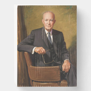 Dwight Eisenhower President White House Portrait Wooden Box Sign
