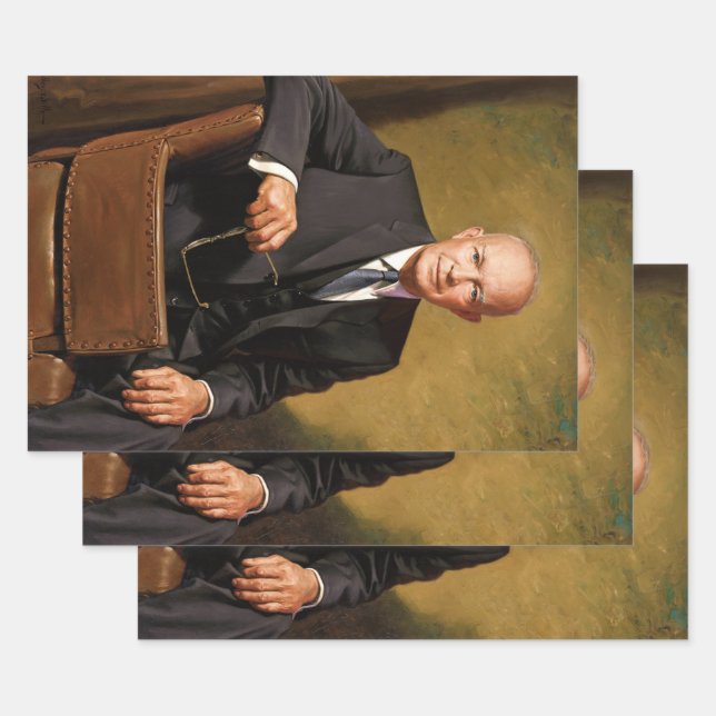 Dwight Eisenhower President White House Portrait   Wrapping Paper Sheets (Set)