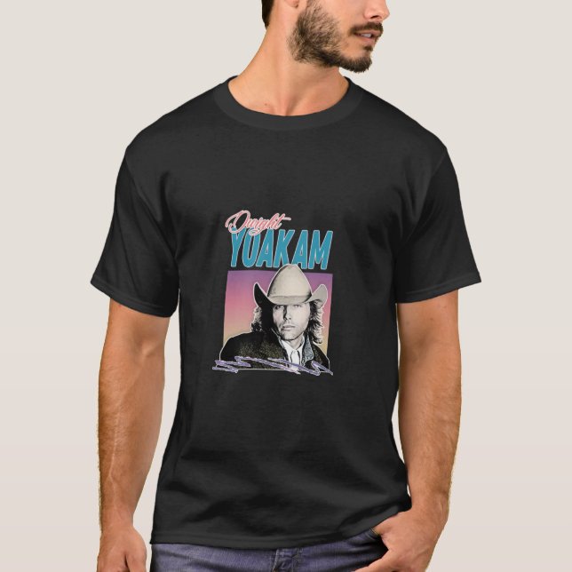 Dwight Yoakam  80s Styled Retro Design T-Shirt (Front)