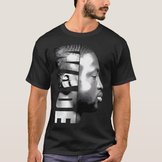 Dwyane Wade - Black  White T-Shirt (Front)