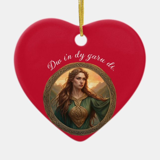 Dwynwen The Patron Saint Of Lovers Ceramic Ornament (Front)
