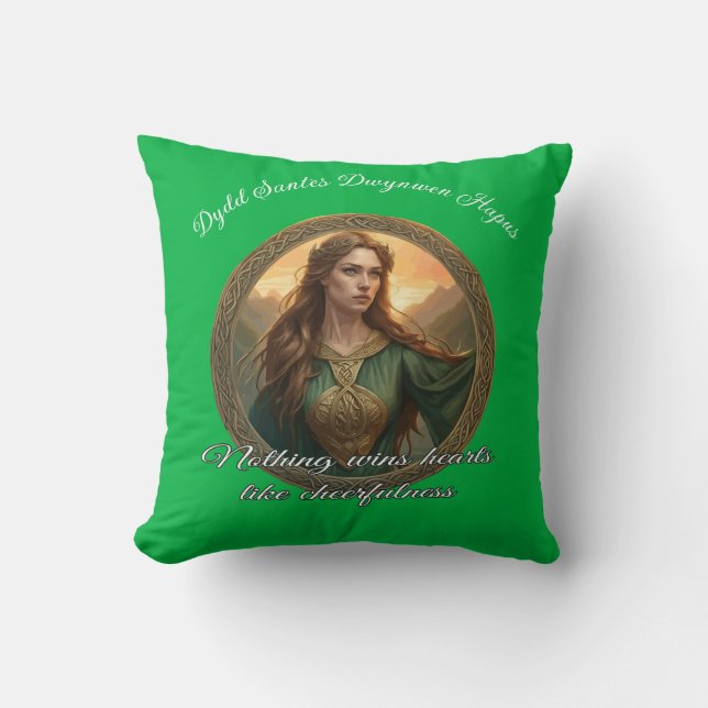 Dwynwen The Patron Saint Of Lovers Throw Pillow (Front)