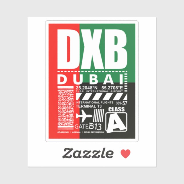 DXB Airport Dubai  Sticker (Sheet)