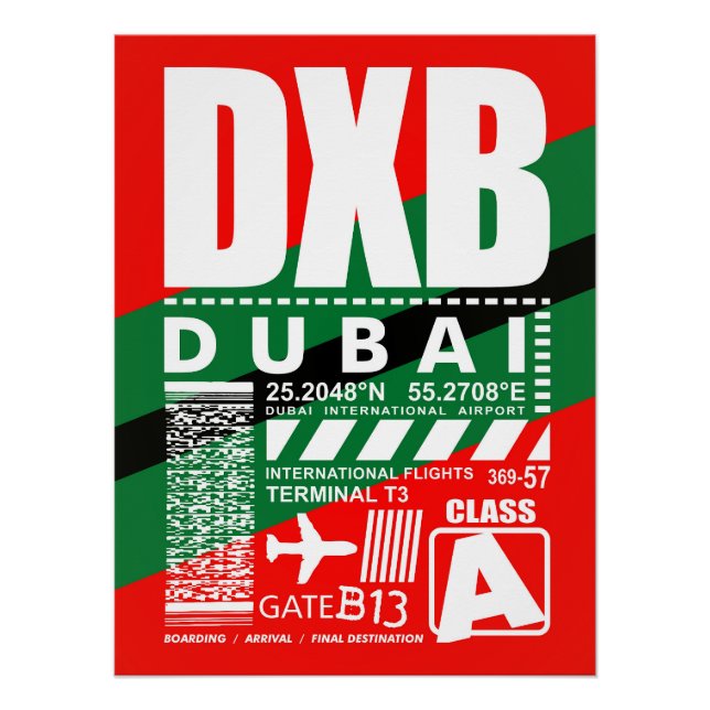 DXB Dubai Airport Poster (Front)